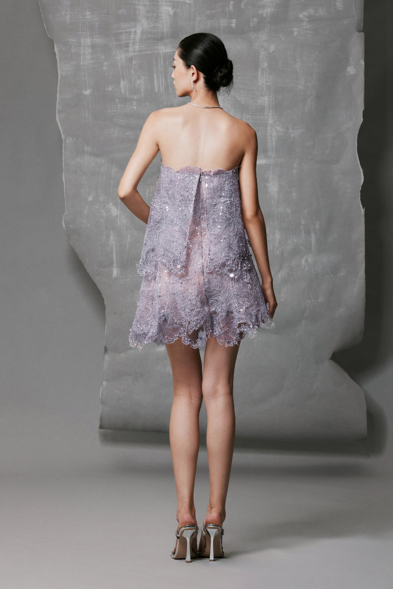 lala lavender lace mini dress House Of Cb Lala Lace Underwire Cocktail Mini Dress - Lavender