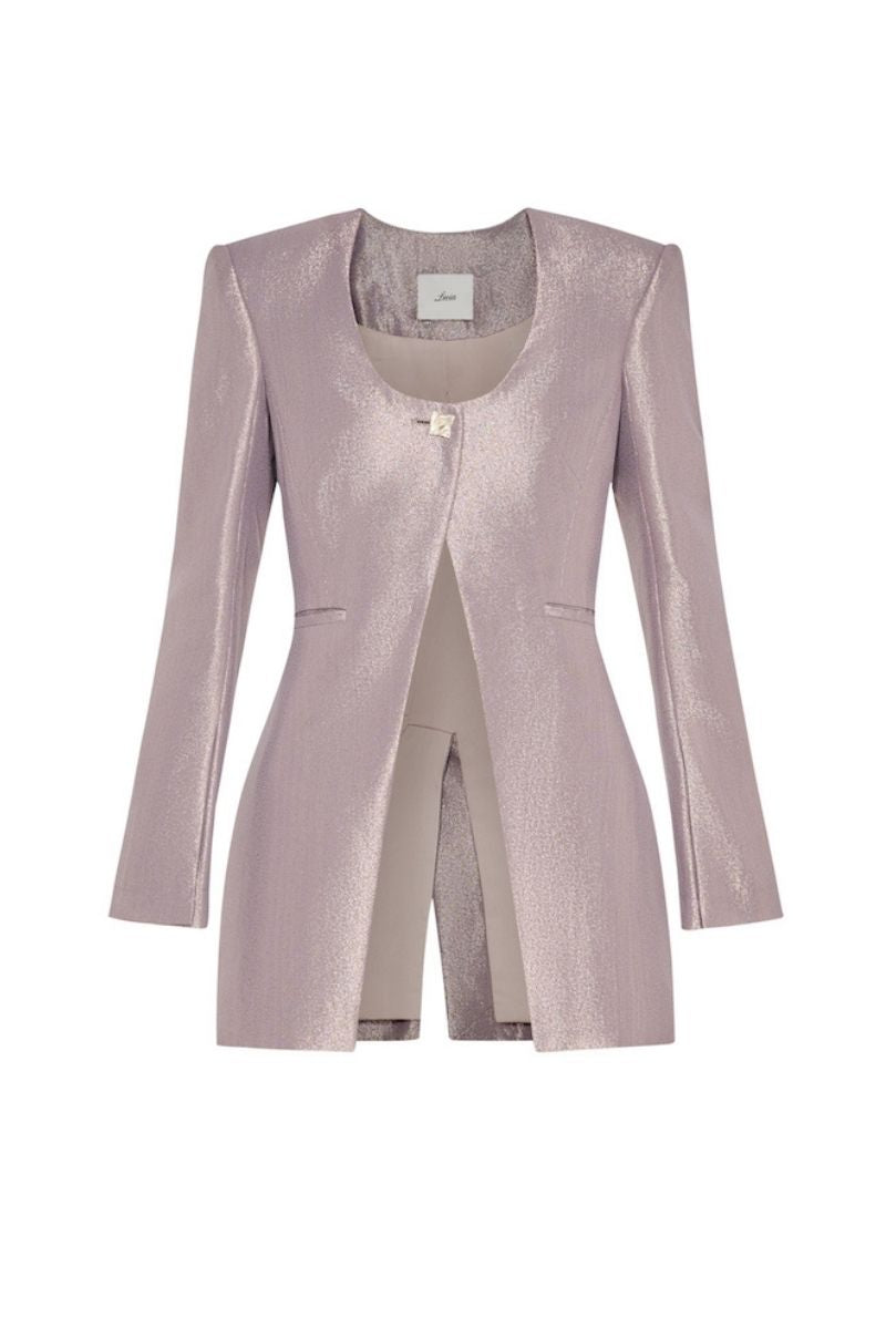METALIC PRISTINE SCOOP-NECK BLAZER - CULT MIA
