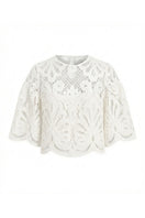Mestiza New York Marianna lace top in ivory, featuring intricate lace details and a stylish, feminine design.