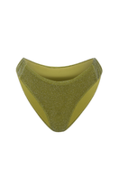 Suncillo Gina sparkly lime green bikini bottom with shimmering fabric and sleek fit, perfect for stylish beachwear.