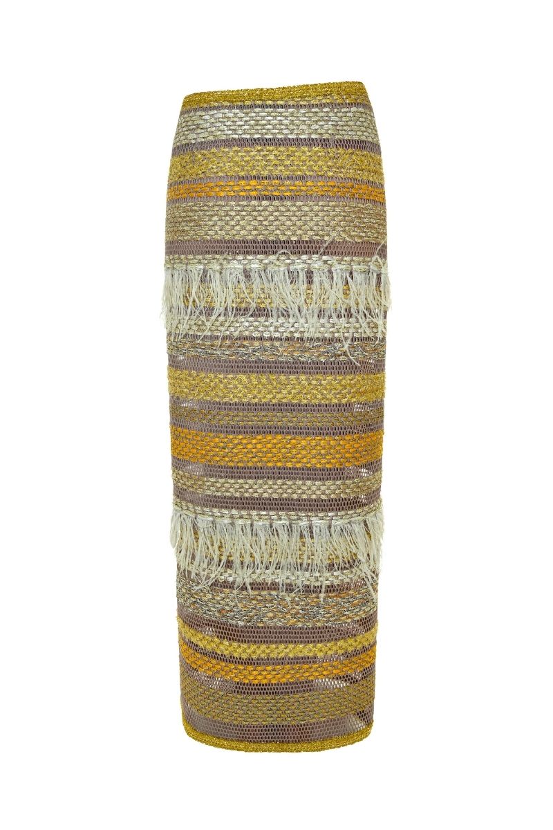 AVRIL MAXI SKIRT IN GOLD - CULT MIA