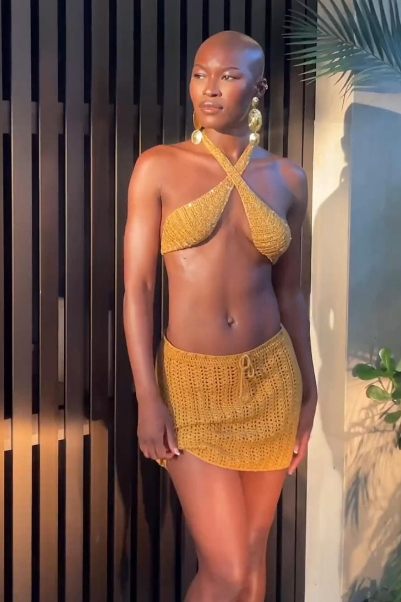 MERLUZA GOLD CROCHET SEQUIN TOP - CULT MIA
