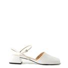 Chictopia ivory peep toe slingback heels sandals with open toe design and ankle strap, stylish women's footwear.