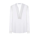 White Dalston shirt by Lekieu, featuring a classic button-up design and tailored fit, displayed on a plain background.