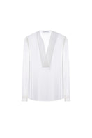 White Dalston shirt by Lekieu, featuring a classic button-up design and tailored fit, displayed on a plain background.