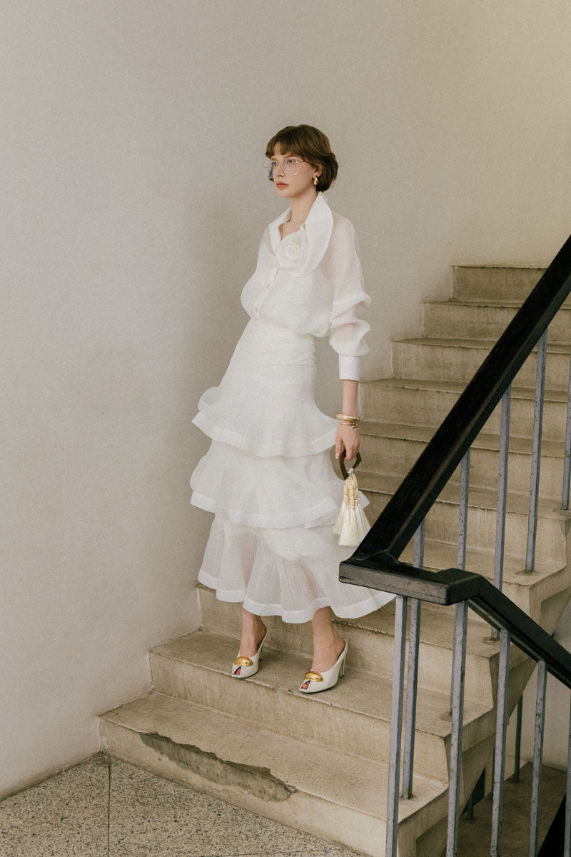 White Plan Shelton Set co-ord featuring a stylish matching top and pants, designed for a modern, trendy look.