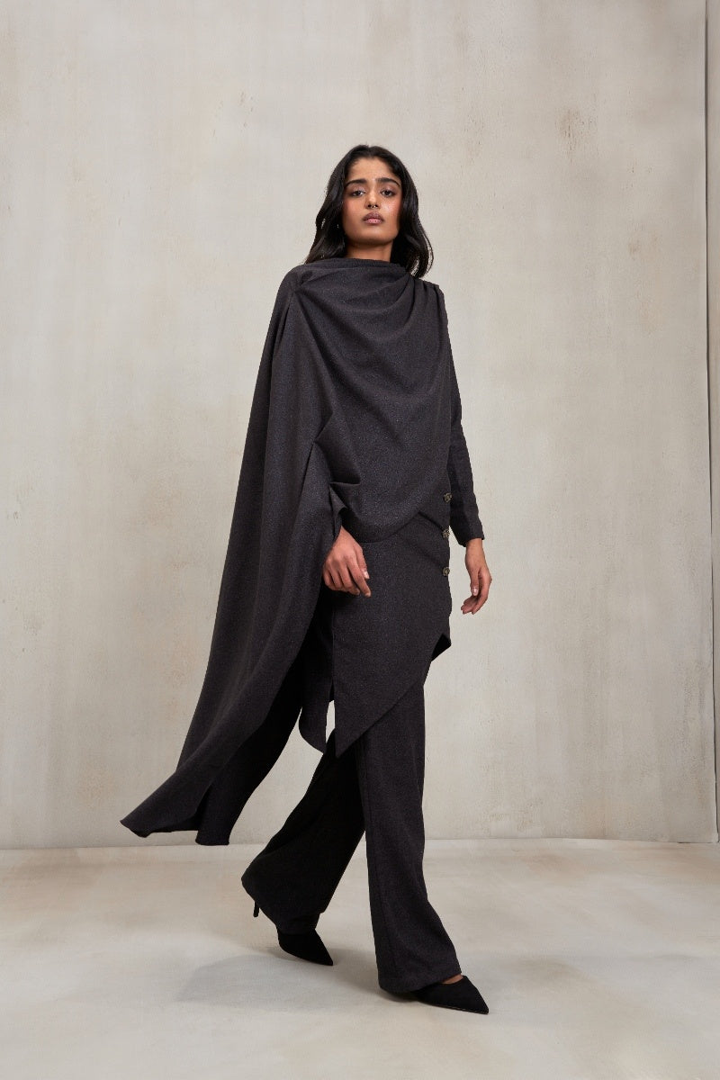 Deme By Gabriella gray co-ord set featuring matching top and pants, stylish and comfortable loungewear ensemble.