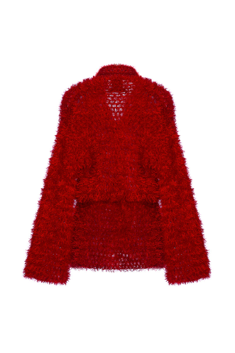 RED MONROE HANDMADE KNIT CARDIGAN DRESS - CULT MIA
