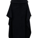 Black wool midi skirt by ELENAREVA with a sleek, fitted design, showcased on a neutral background.