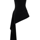 Black wool corset top by ELENAREVA, featuring a fitted design with structured boning and a sleek, modern silhouette.