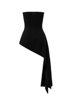 Black wool corset top by ELENAREVA featuring a fitted design and lace-up front, styled as a fashionable women's clothing piece.