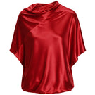 Loose-fit red viscose blouse by ELENAREVA, featuring a relaxed style and soft fabric, perfect for casual or professional looks.