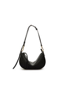 VIKELE STUDIO Denise mini black shoulder bag with sleek design, compact size, and adjustable strap.