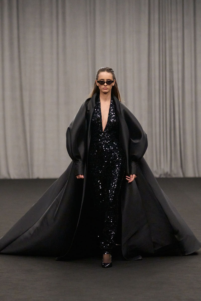 HALTER-NECK SEQUIN JUMPSUIT