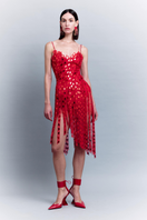Sudi Etuz mirror-embellished mini tulle and lace dress, featuring intricate details and a stylish, elegant design.