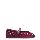 Flabelus Mae flat shoes in burgundy with a sleek, minimalist design, featuring a rounded toe and smooth finish.