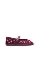 Flabelus Mae flat shoes in burgundy with a sleek, minimalist design, featuring a rounded toe and smooth finish.