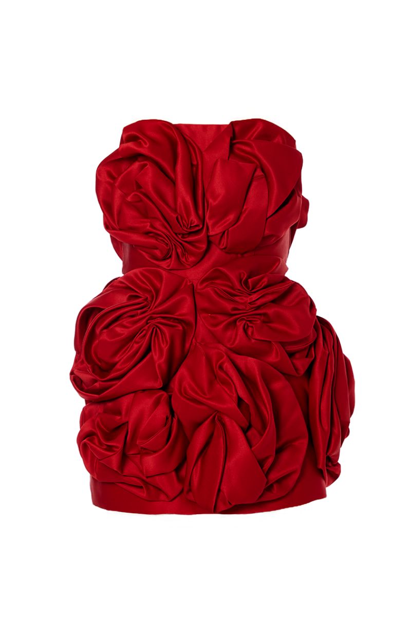 LILLY RADIANT RED ROSE DRESS - CULT MIA