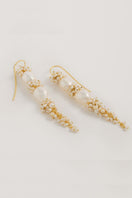 Freya Rose Baroque Pearl Long Drop Earrings featuring elegant pearl drops and intricate design details