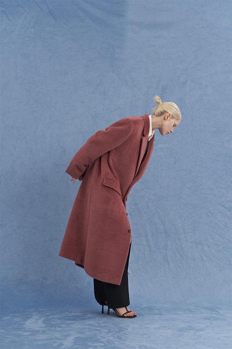OVERSIZED SURI ALPACA COAT IN PINK - CULT MIA