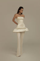 Cream white Lunaria dress top by POEM, featuring a stylish and elegant design with soft fabric and intricate details.