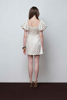 Do Long Rose Dot Mini Dress featuring a stylish mini length, floral pattern, and feminine silhouette.