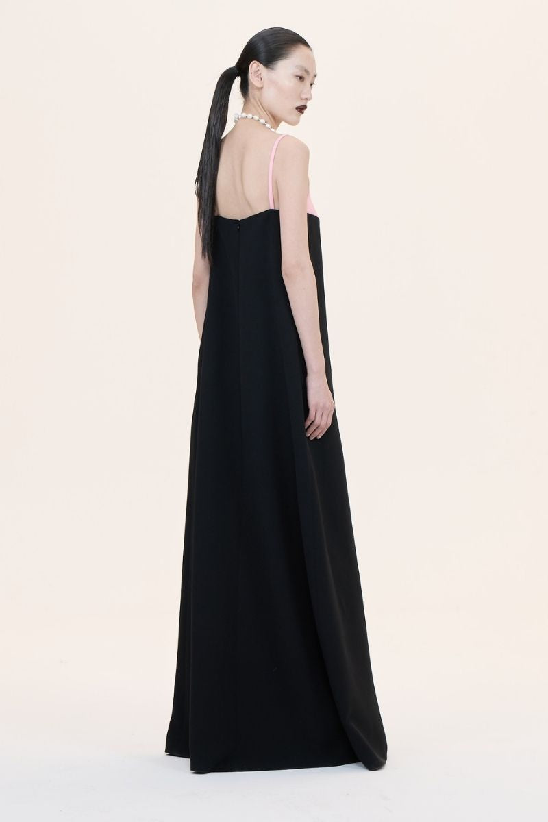 Nihan Peker Siena strapless gown in elegant fabric, featuring a fitted bodice and flowing skirt for formal occasions.