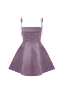 Nazlı Ceren Juniper Mini Dress in mauve, lightweight short dress with a flattering fit, perfect for casual or semi-formal occasions.