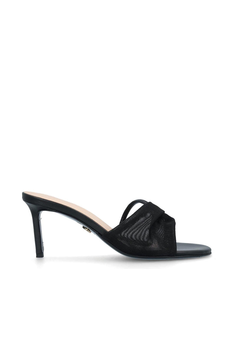 Black GIRO heel from House of Atana featuring sleek design and pointed toe, perfect for elegant footwear.