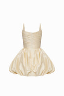 Beige Viki Dress by Balykina, a stylish mini dress with a fitted silhouette and elegant design, perfect for casual or dressy occasions.
