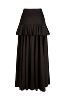 Nara Niro peplum maxi skirt in flowy fabric with a fitted waist and elegant design, perfect for stylish, comfortable wear.