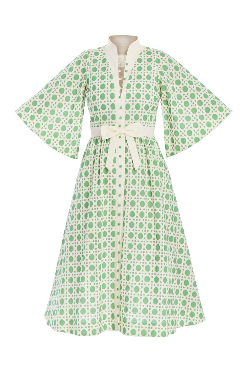 CARMEN MIDI DRESS IN SOLIHIYA GREEN - CULT MIA