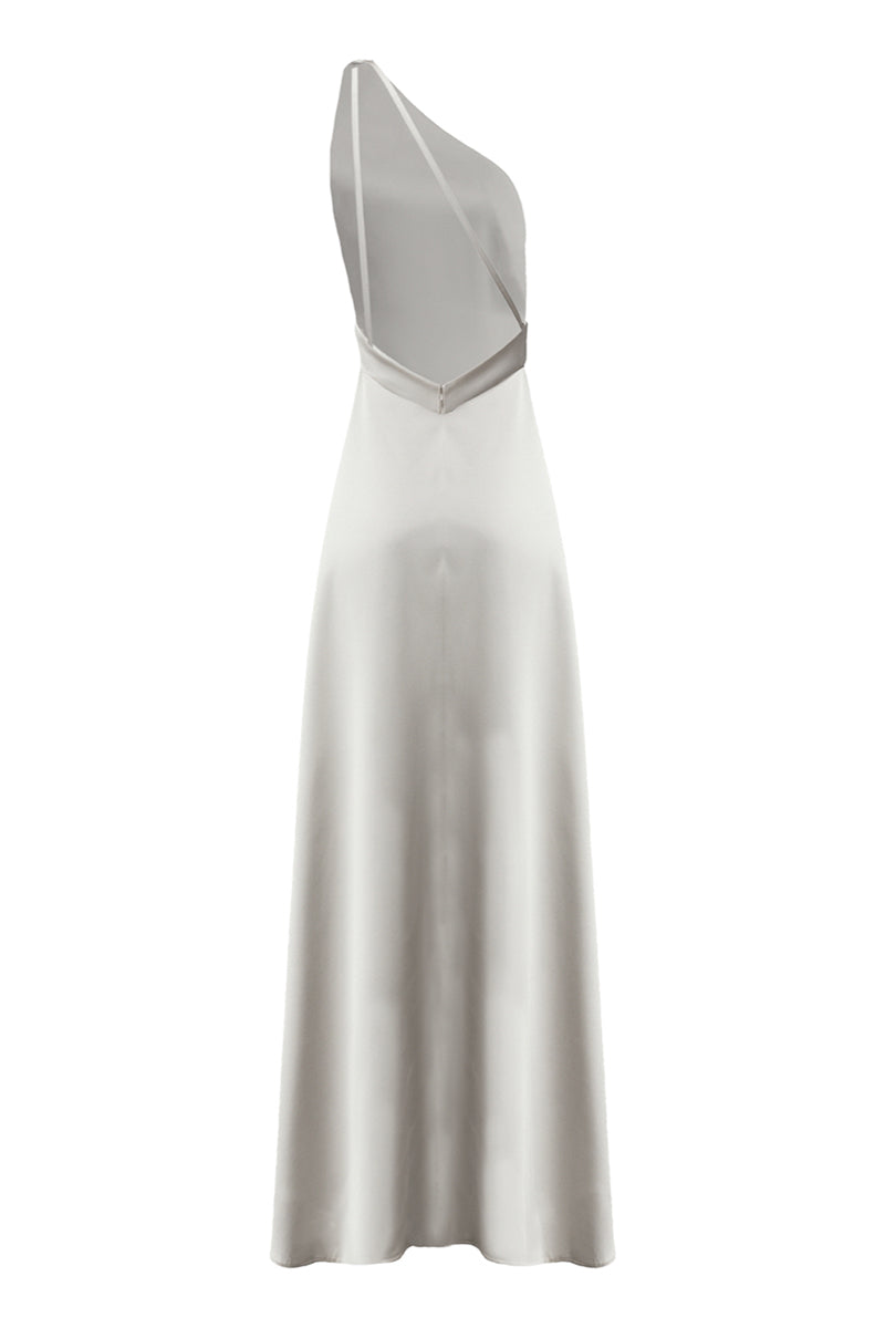 satin silver maxi dress Riella Silver Sequin Maxi Dress - US 0