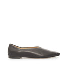Black VIKELE STUDIO flats shoe with sleek, minimalist design and smooth leather finish, displayed on a plain background.