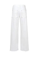 White Audrey jeans by TT Studios, showcasing a stylish fit with classic denim texture and modern design details.