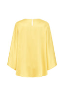 Nazlı Ceren VIONA satin cape in vibrant lemon zest color, stylish and elegant jacket with a smooth satin finish.