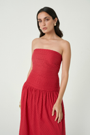 Summer Away Florence maxi dress in cherry with a flowing silhouette and floral pattern, perfect for summer occasions.