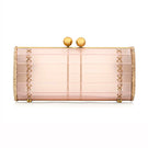 Pink Waiwai Rio Baoba clutch bag with a sleek, compact design and textured surface for stylish carrying.