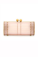 Pink Waiwai Rio Baoba clutch bag with a sleek, compact design and textured surface for stylish carrying.