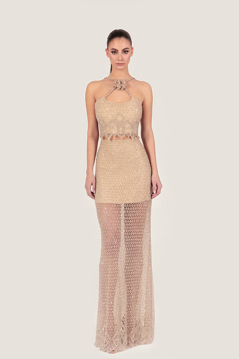 GOLD EMBELLISHED LACE TOP - CULT MIA