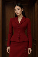 ESTEE FITTED JACKET IN PAPRIKA RED