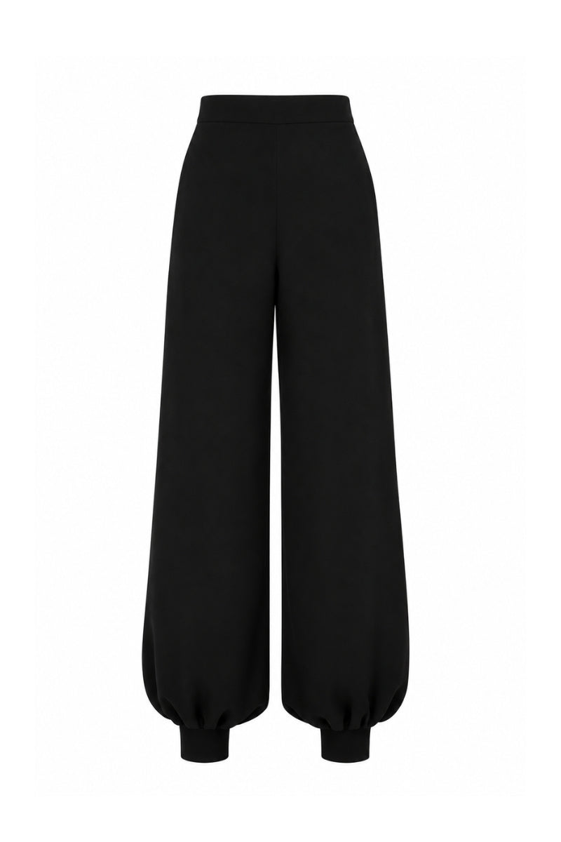 Lili Blanc Crystal Volume Trousers, stylish pants with a textured crystal pattern, shown in a flattering fit and modern design.