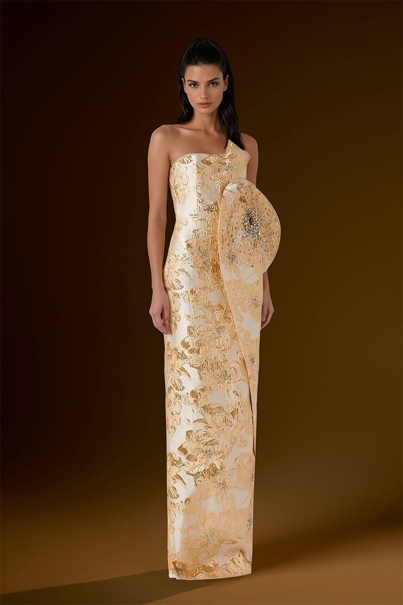 LILY METALLIC JACQUARD MAXI DRESS LILY METALLIC JACQUARD MAXI DRESS