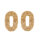 Silvia Gnecchi Liberty One earrings, stylish gold-tone earrings with intricate design, displayed on a white background.