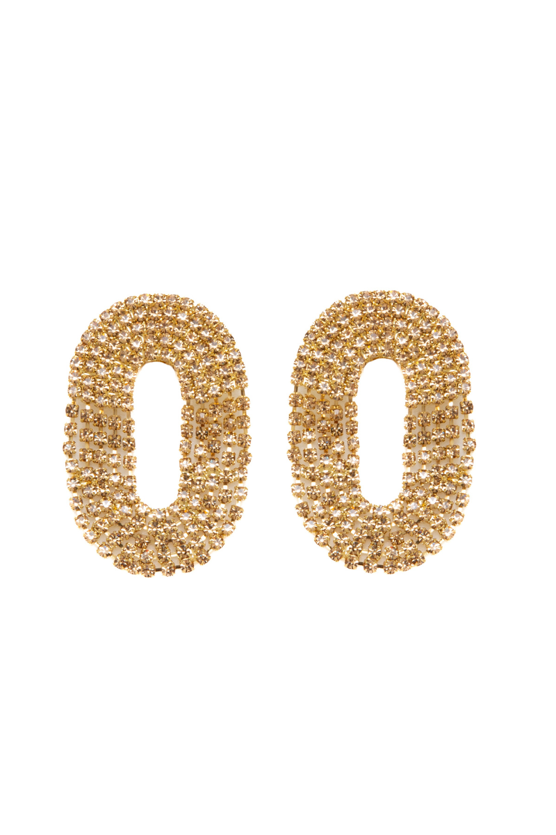 Silvia Gnecchi Liberty One earrings, elegant gold-tone earrings with intricate design, shown against a neutral background.