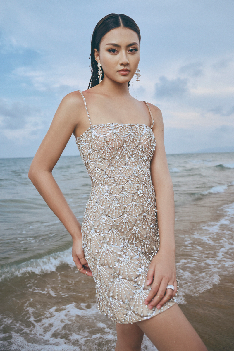 Le Thanh HOA Seashell Silver Beaded Mini Dress | Cult Mia Le Thanh HOA Seashell Silver Beaded Mini Dress | Cult Mia
