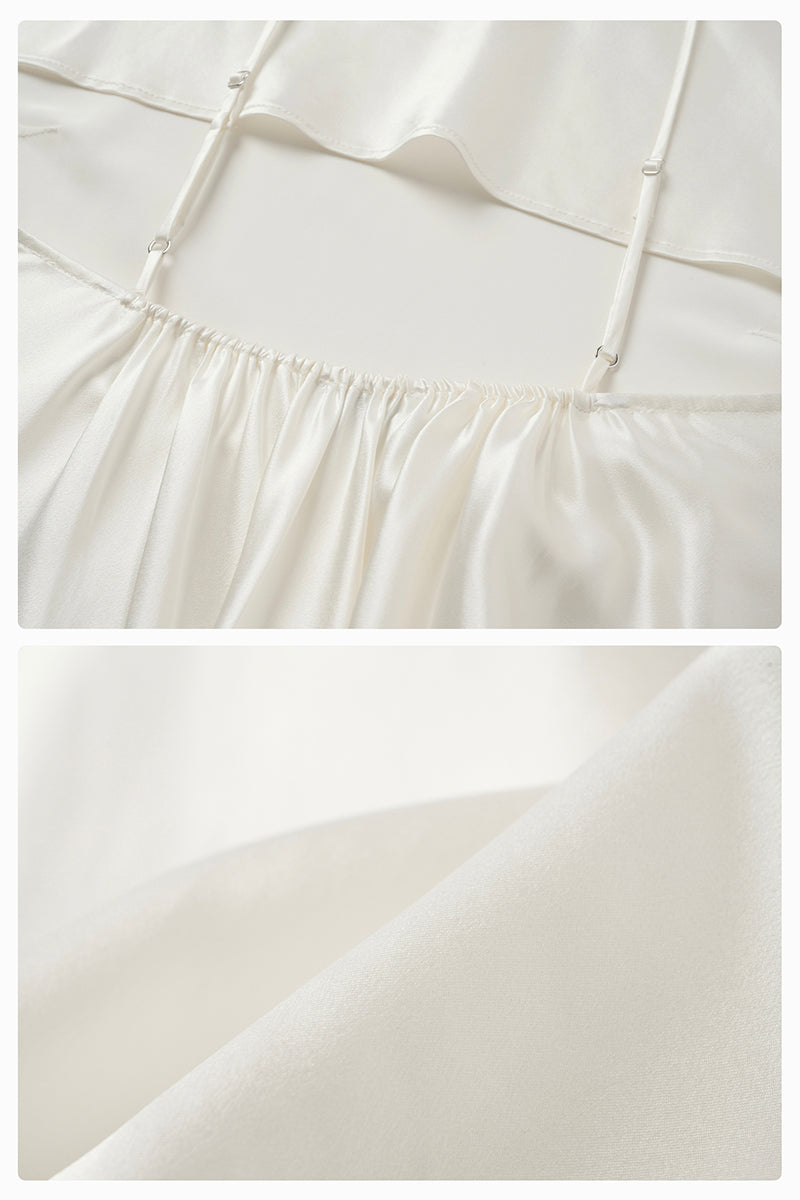 White Little Heart slip dress nightgown by Not Just Pajama, featuring a delicate and comfortable design for sleepwear.