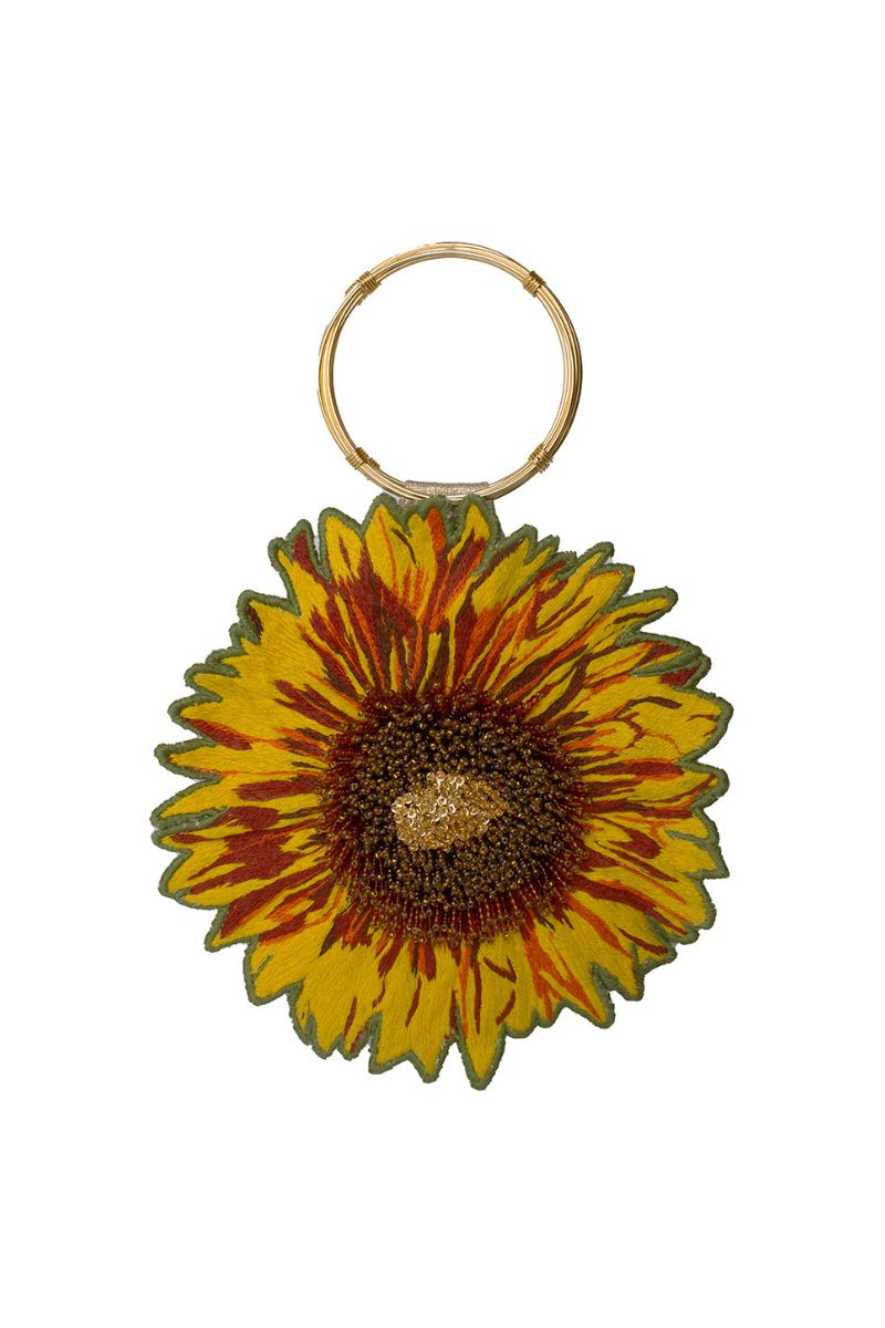 GRAND SUNFLOWER FLAPPER TOP HANDLE BAG - CULT MIA