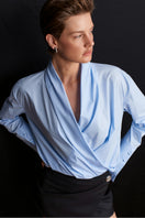 Blue historical shirt by Acaria Studio featuring classic design, button-up front, and vintage-inspired fabric details.