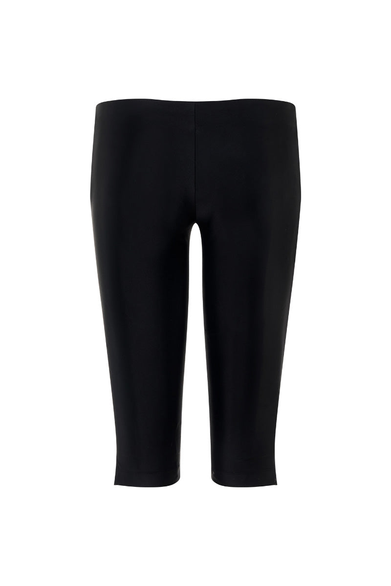Black Suncillo capris pants with a slim fit, featuring a comfortable waistband and casual style, shown on a plain background.